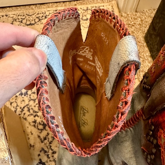 DAN POST LUCIANA ON HOLD GOR BBAB Gray Distressed 9.5M Cowgirl Boot Western - Picture 9 of 13